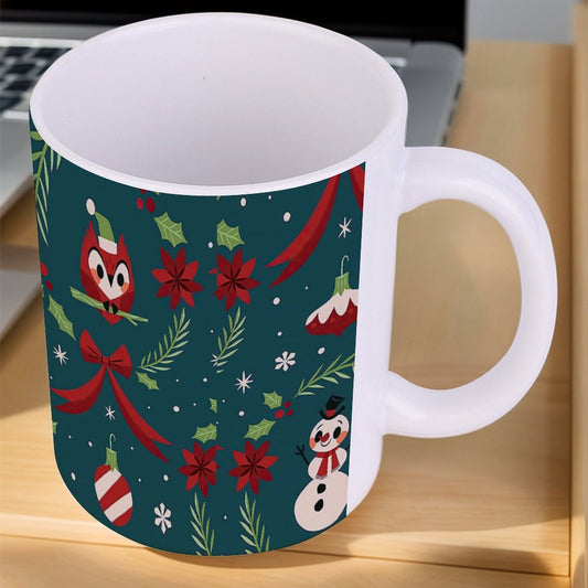 POD US Local White mug with full print, Christmas Snowman Gift 0058