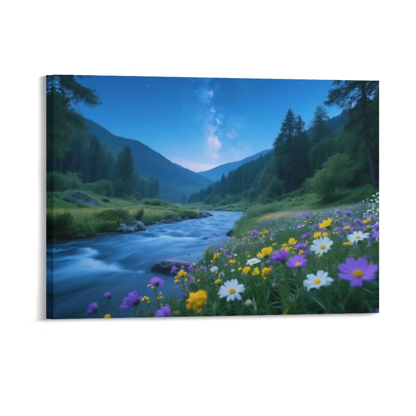 Decorative Interior Frame Painting Mountain-river-starry-summer-6
