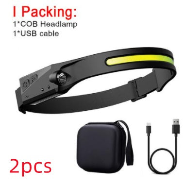 USA Local COB LED Induction Riding Headlamp Flashlight USB Rechargeable Waterproof Camping Headlight With All Perspectives Hunting Light