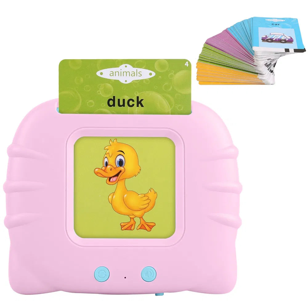 US Local 224 Words Kid Flash Talking Cards 112 Card Electronic Cognitive Audio Toddler Reading Machine Animal Shape Color Repeated Learning Cards English For Child
