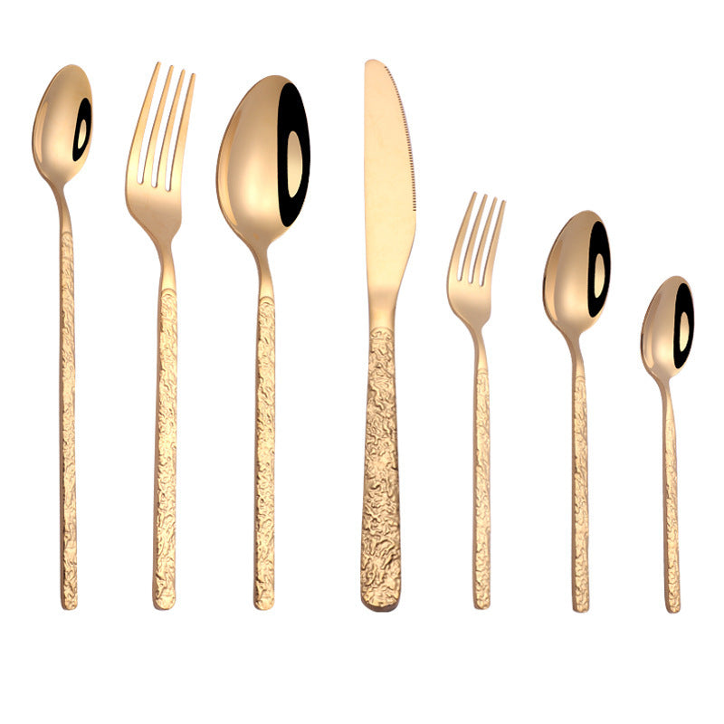 USA Local Embossed Textured Handle Steak Cutlery Western Cutlery