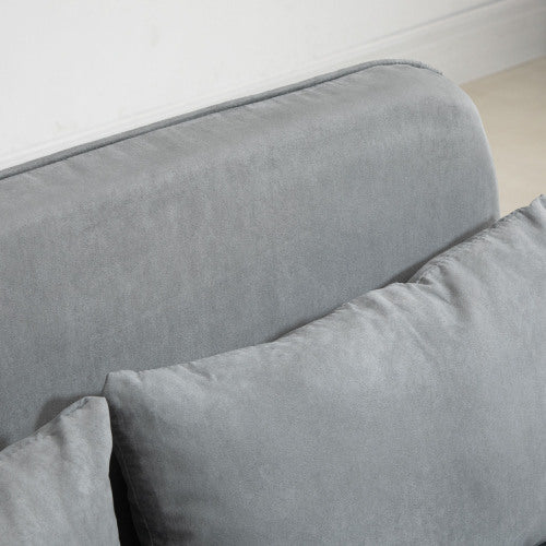 UK Local HOMCOM Two-Seater Click-Clack Sofa Bed - Light Grey