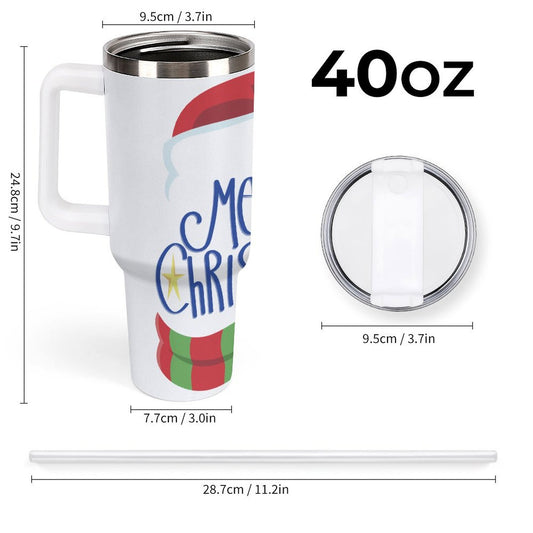 PHDT00309 POD US Local Tumbler 40 oz Large Capacity Car Cup Christmas Santa Hat