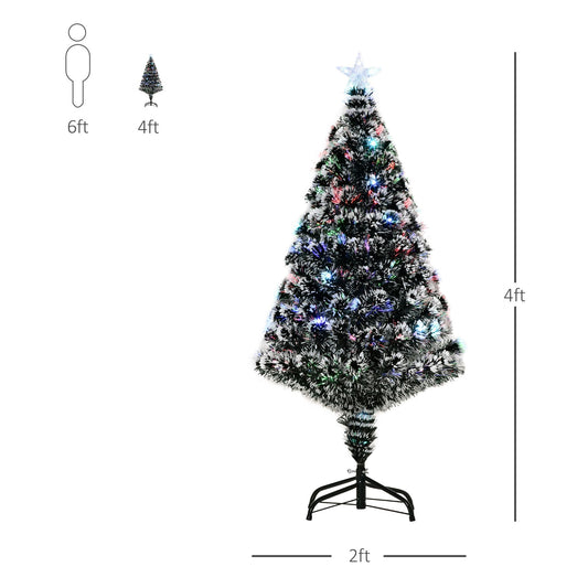 CA Local 4 ft Pre-Lit LED Optical Fiber Christmas Tree Artificial Seasonal Decor
