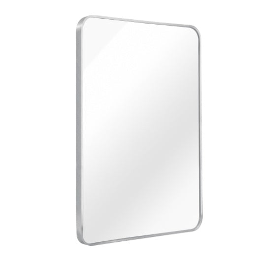 US Local 24x36 Inch Silver Metal Framed Rectangular Bathrrom Mirror For Wall