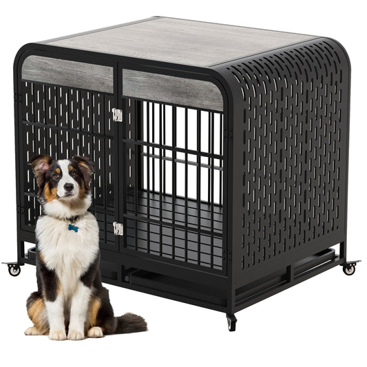 US Local Heavy Duty Dog Crate Furniture Wooden Table 42inch Grey