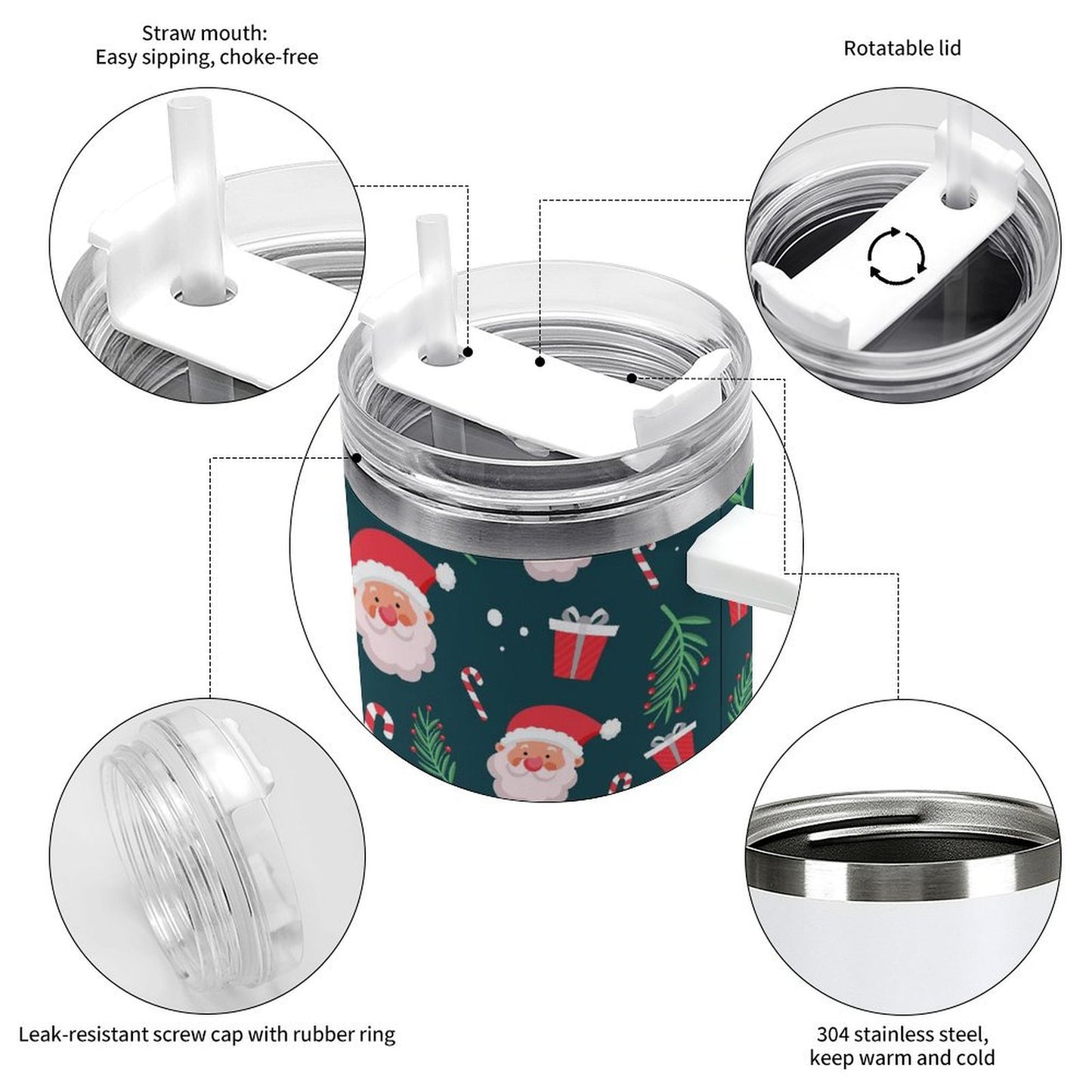 PHDT00101 POD US Local Tumbler 40 oz Large Capacity Car Cup Christmas