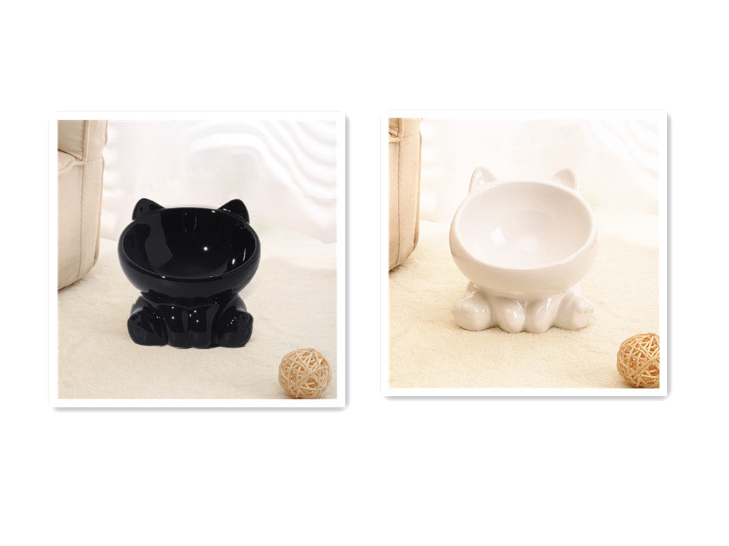 USA Local Ceramic Cat Bowl Cat Bowl Cat Food Bowl Neck Guard Oblique Mouth Dog Bowl Pet Bowl