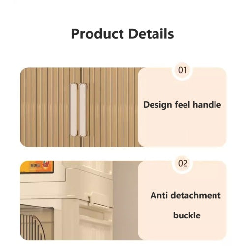 US Local Collapsible Storage Bins With Magnetic Door Plastic Storage Cabinet With Wheels Closet Organizers And Storage Containers