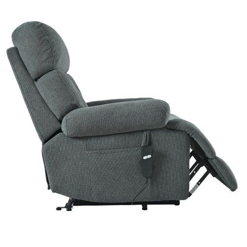 US Local Oversized Power Lift Recliner Chair For Elderly, Electric Fabric Recliner Chair For Seniors, Home Theater Seating,Reclining Sofa Chair With Remote Control,Side Pocket ,Spacious SeatDark Gray