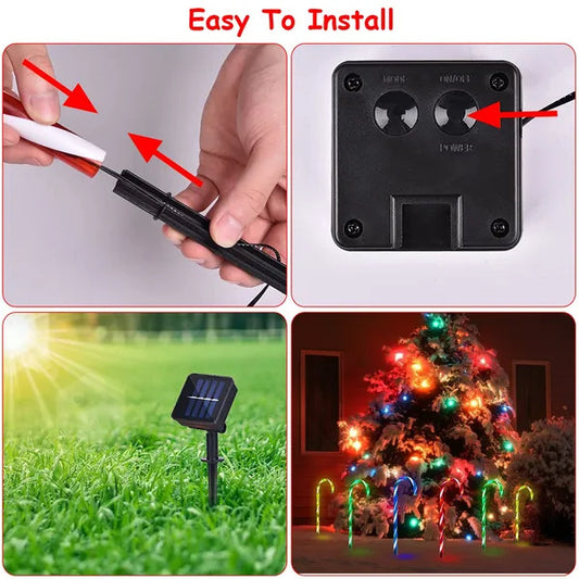 US Local Solar Christmas Candy Cane Light IP55 Waterproof Stake Light