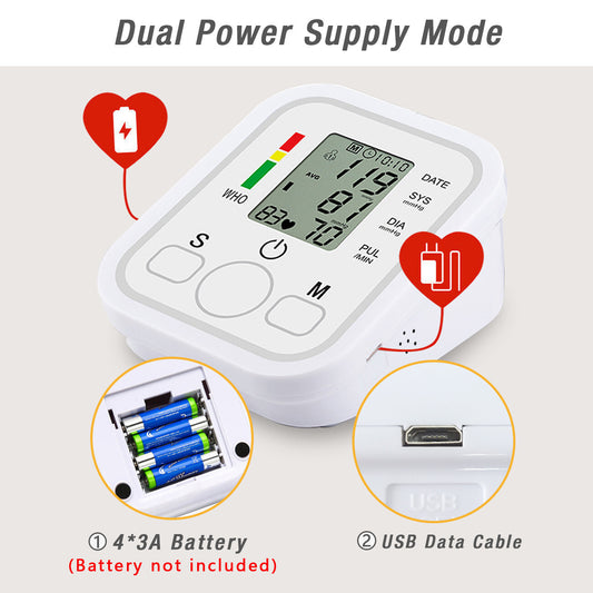 UK Local Automatic Upper Arm Blood Pressure Monitor Pulse Meter BP Machine Voice Talking