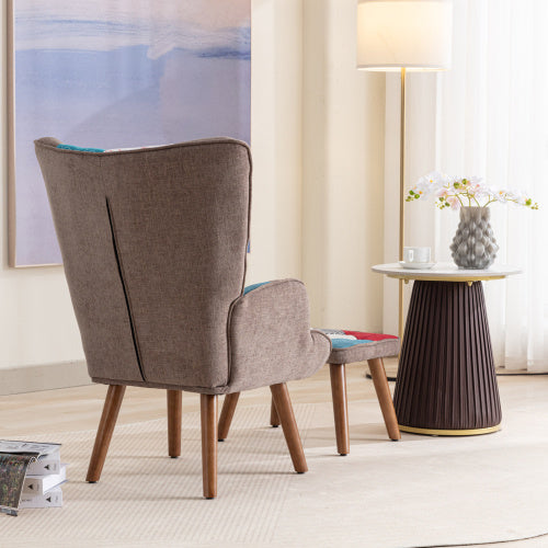 UK Local Multi-colour Lounge Chair With Footrest, Backrest And Cushion, Living Room Lounge Chair Combination