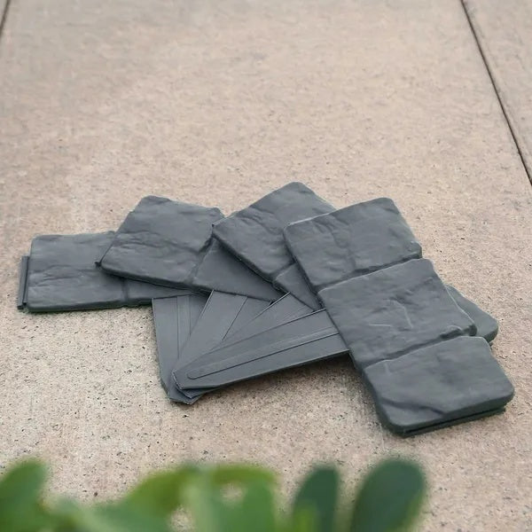 20 Pieces Of Pebble Effect Plastic Garden Lawn Edge Decorative Strip