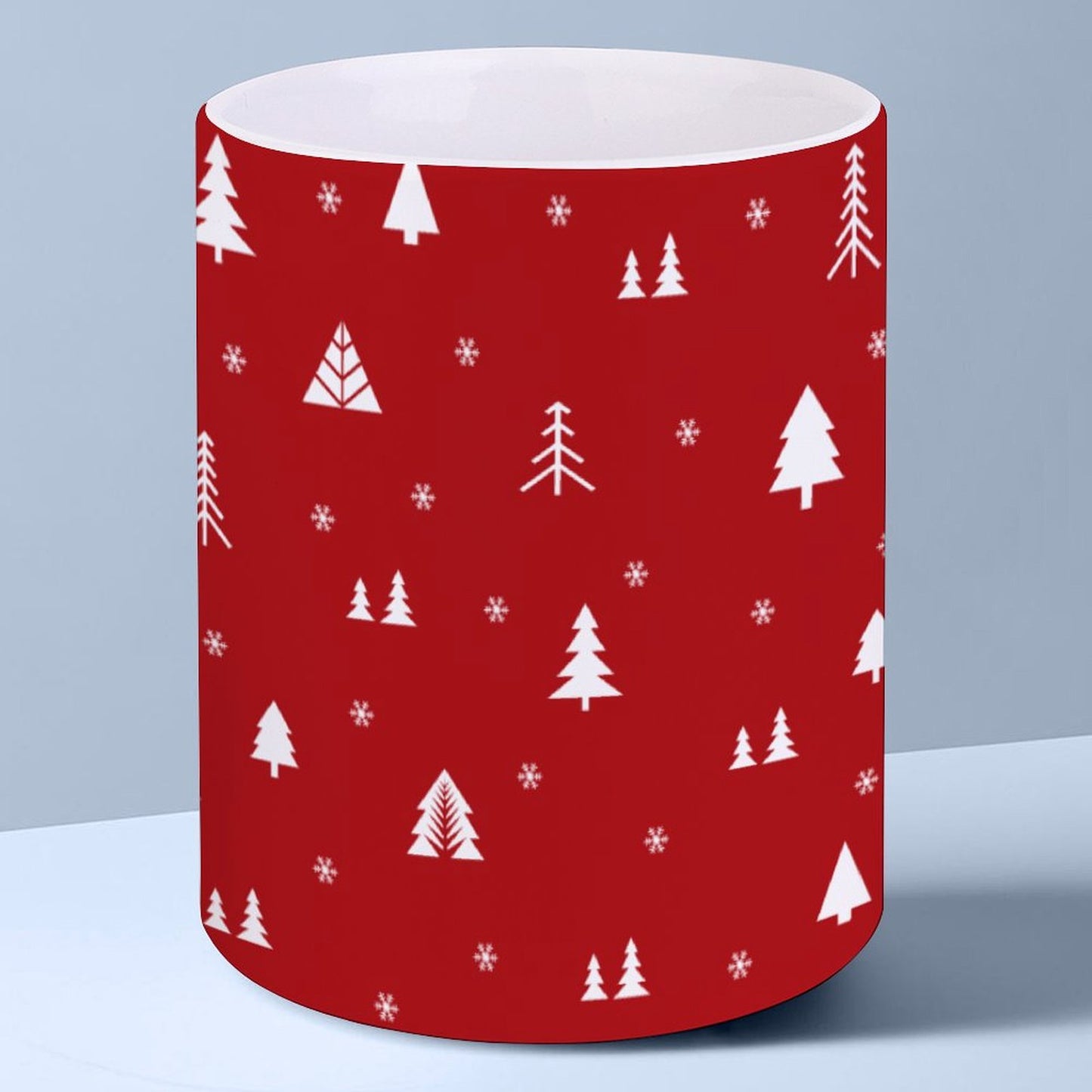 POD US Local White mug with full print, Christmas Trees 0006