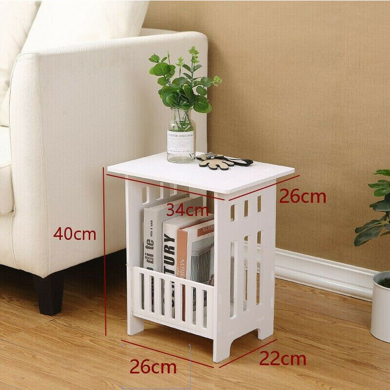 UK Local White Bedside Table Cabinet Nightstand Small Side End Table Storage Organizer U