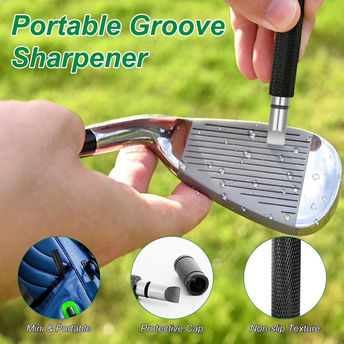 US Local 1Pc 3 In 1 Golf Club Cleaning Kit Golf Club Cleaner Brush With 5Oz Water Bottle Retractable Clip Groove Sharpener Golf Towel Gift For Golfers