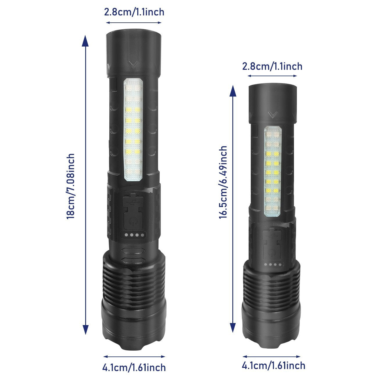 US Local Rechargeable LED Flashlight Tactical Torch Police Super Bright Work Light Camping Lamp 3 Lighting Modes USB Charging