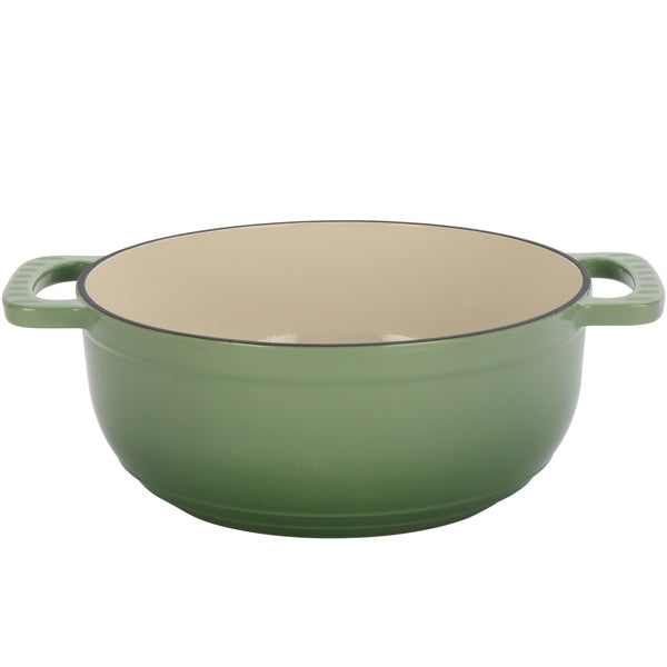 US Local Cast Iron 6QT Cookware Gradient Green With Two Silicone Gloves Enameled Pot