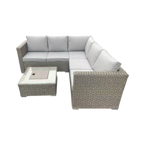 UK Local Patio Furniture Set, Waterproof Outdoor Furniture With Coffee Table,3 Seater For Porch Balcony, Brown