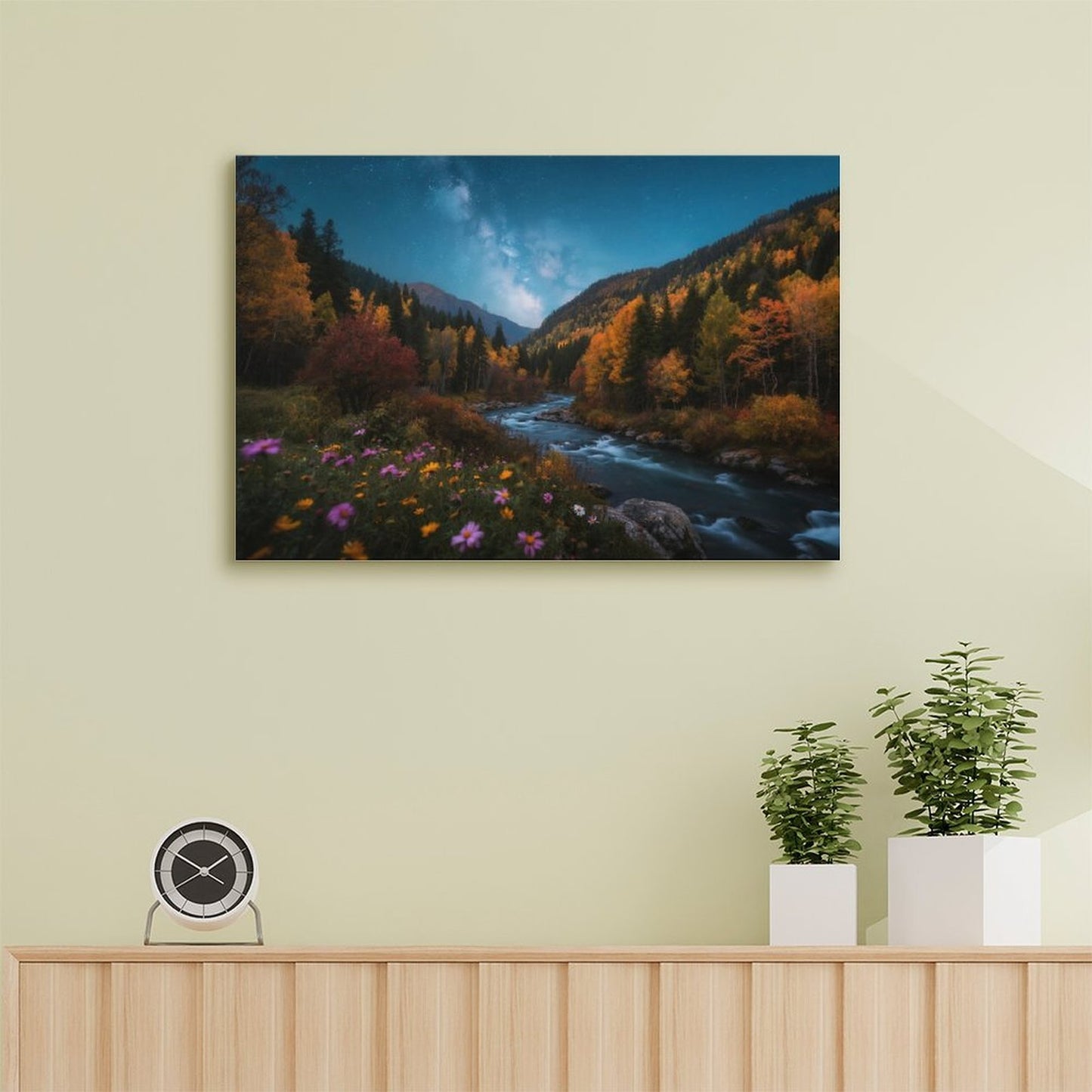 Decorative Interior Frame Painting Mountain-river-starry-autumn-6
