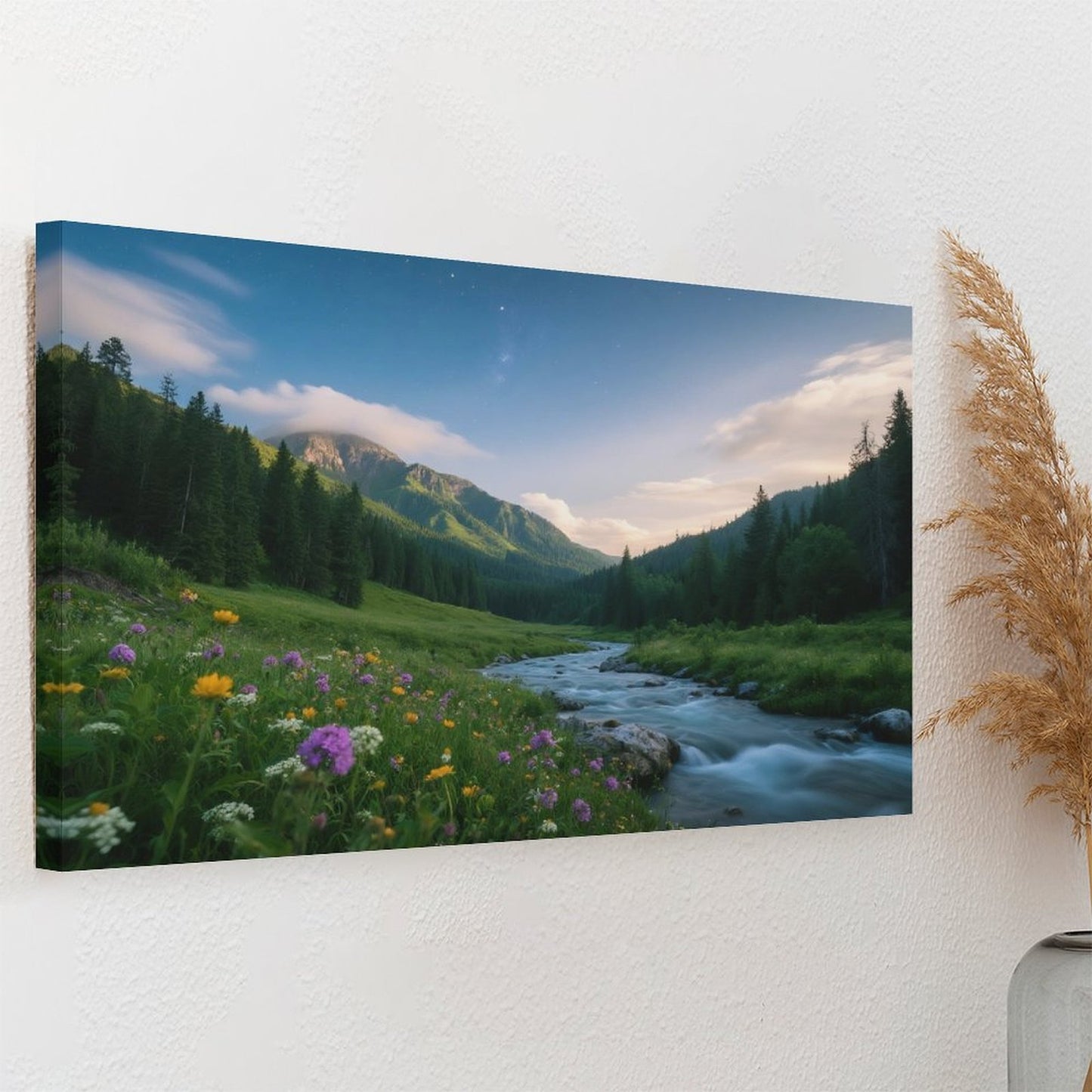 Decorative Interior Frame Painting Mountain-river-starry-summer-8