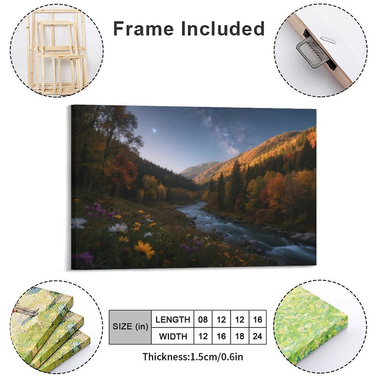 Decorative Interior Frame Painting Mountain-river-starry-autumn-7