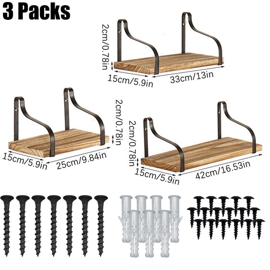 US Local 3 Pcs Wood Floating Shelves