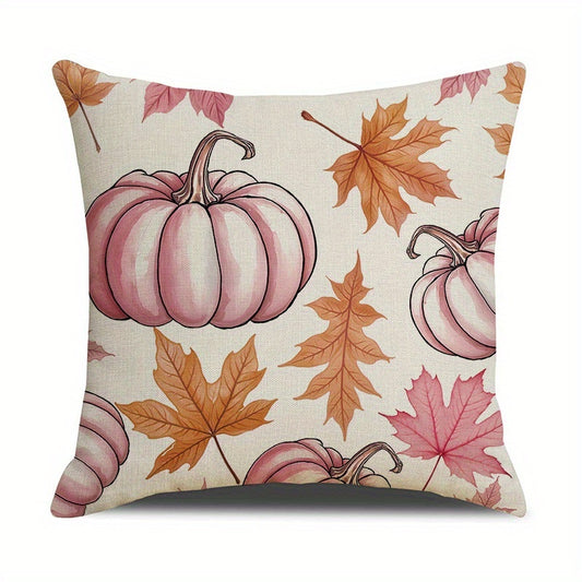 US Local 4 Pack Fall Pillow Covers 18x18in Farmhouse Pumpkin Maple Leaf Cushion Case Autumn Sofa Couch Decor For Autumn Thanksgiving Harvest Decorations
