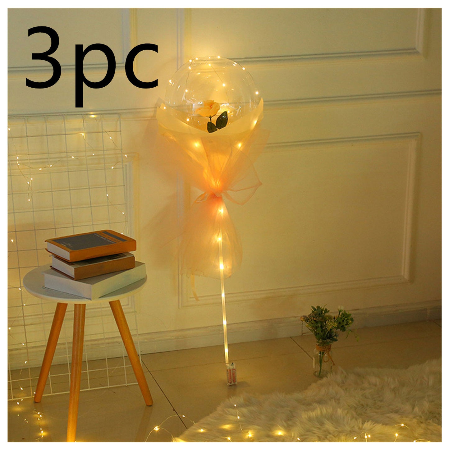 USA Local LED Luminous Balloon Rose Bouquet Transparent Bobo Ball Rose