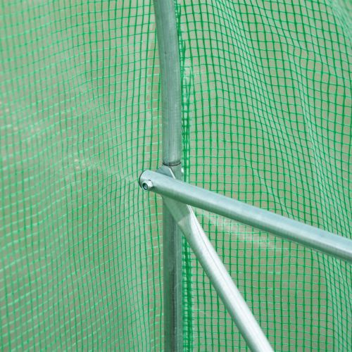 UK Local Outsunny Walk-in Polytunnel Greenhouse, Outdoor Garden Tunnel Greenhouse Tent With Zipped Roll-Up Door And 6 Mesh Windows, 3 X 2M