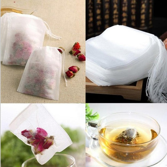 US Local 100 Pcs Lot NonWoven Fabric Teabags 5.5 X 7CM Empty Tea Bags With String Heal Seal Filter Paper For Herb Tea