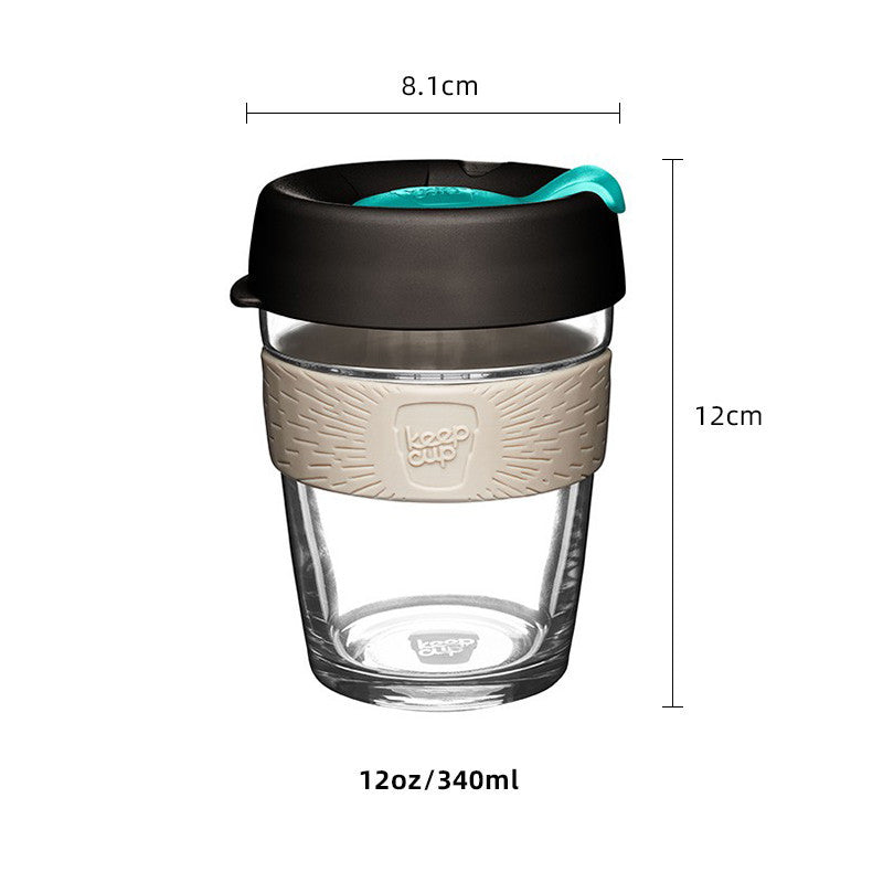 Coffee cup ins wind portable female water cup transparent glass