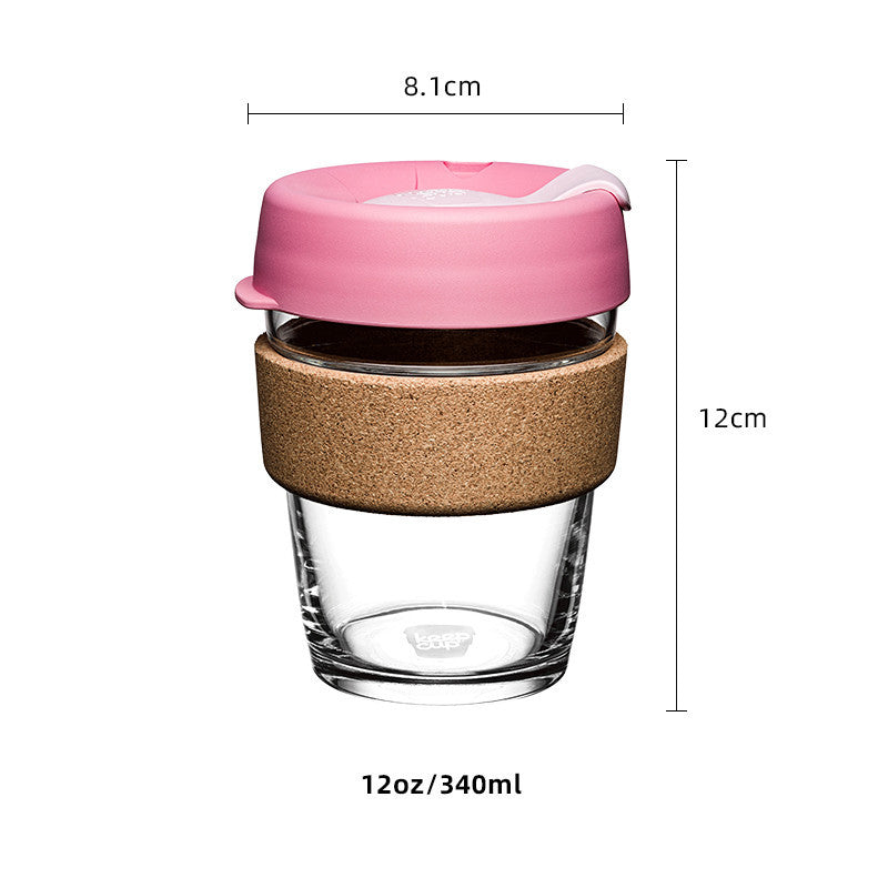 Coffee cup ins wind portable female water cup transparent glass