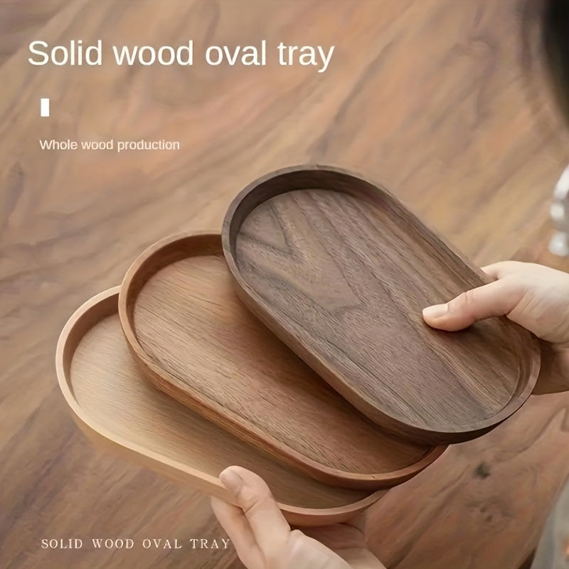 2pcs LDQ Elegant Wooden Serving Tray - Japanese Style, Space-saving Design, Perfect For Home Decor And Kitchen Accessories