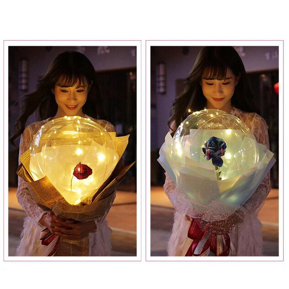 USA Local LED Luminous Balloon Rose Bouquet Transparent Bobo Ball Rose