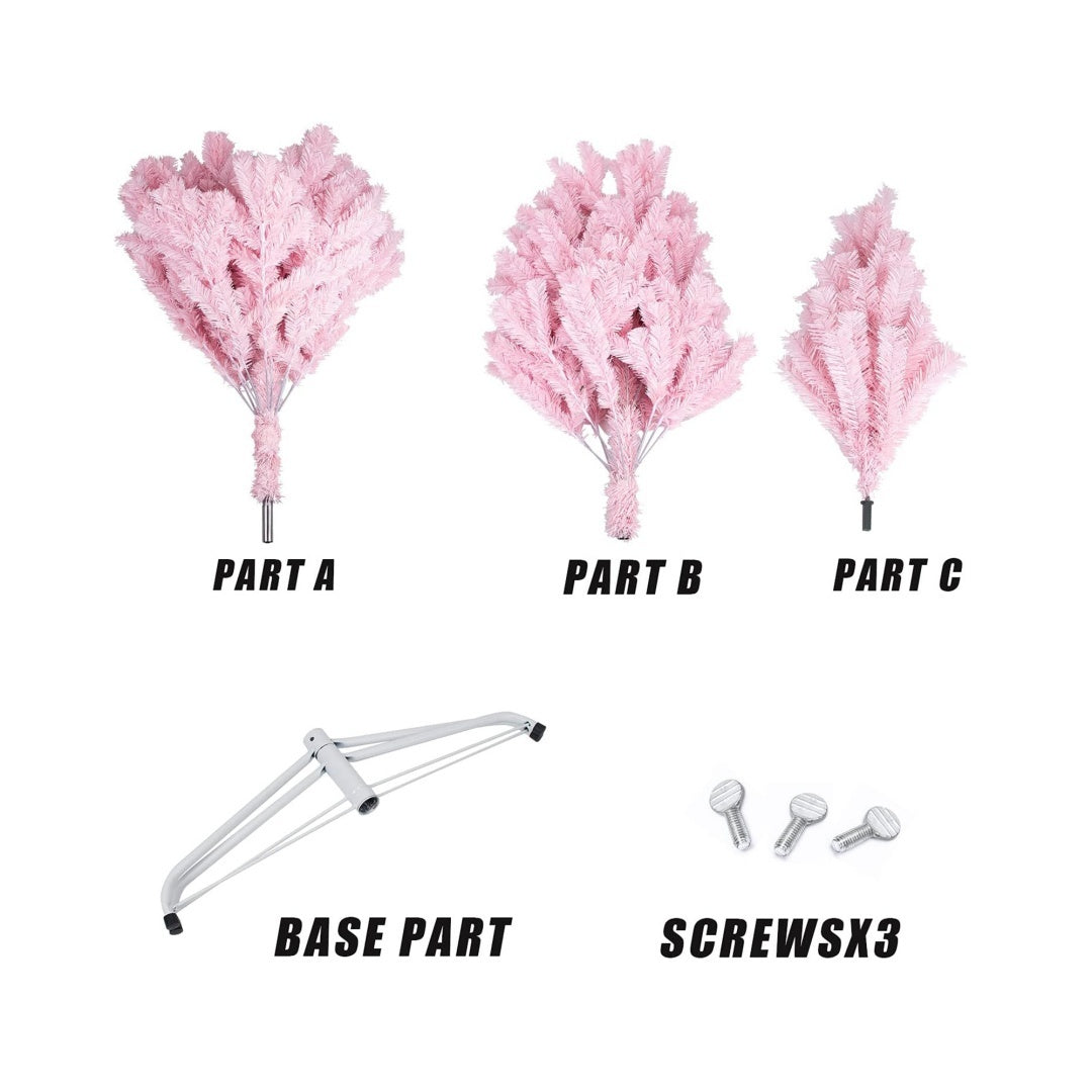 Enchanted Blush Christmas Tree -Dreamy Artificial Holiday Tree For Whimsical Home Decor & Gift Ideas