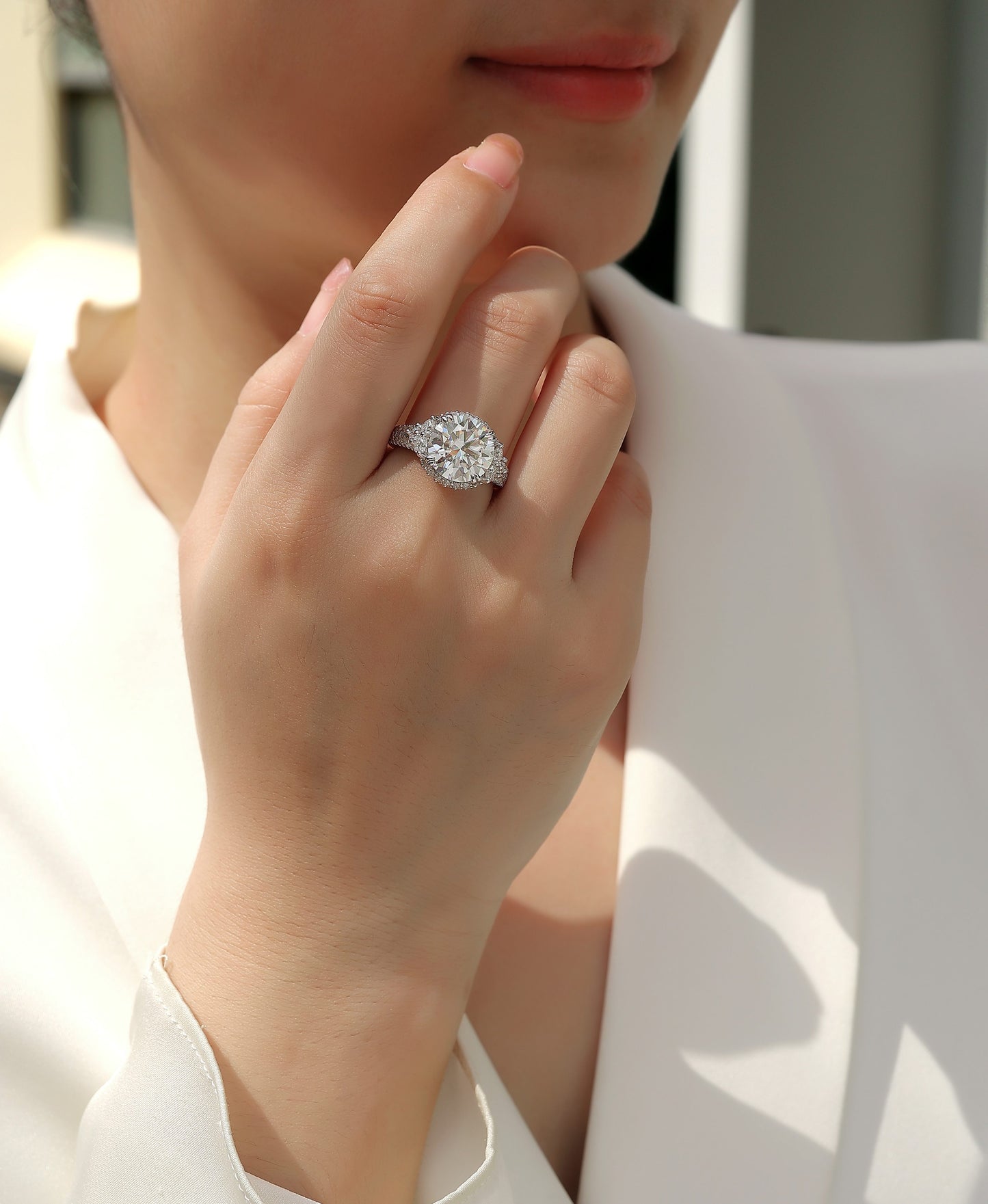 US Local Dance With Youth - A Fashionable And Luxurious Jewelry Accessory Set With 5-carat Moissan Diamond S925 Sterling Silver And Platinum-plated Diamond