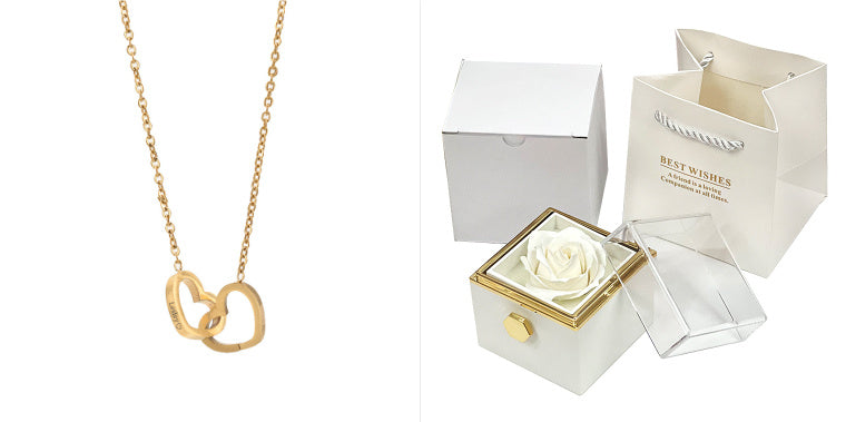 US Local Rotating Soap Flower Rose Gift Box Creative Rotating Rose Jewelry Packaging Box Valentine's Day Gift For Women