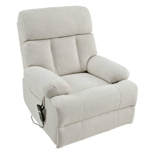 Oversized Power Lift Recliner Chair For Elderly, Electric Fabric Recliner Chair For Seniors, Home Theater Seating,Reclining Sofa Chair With Remote Control,Side Pocket ,Spacious Seat Light Gray