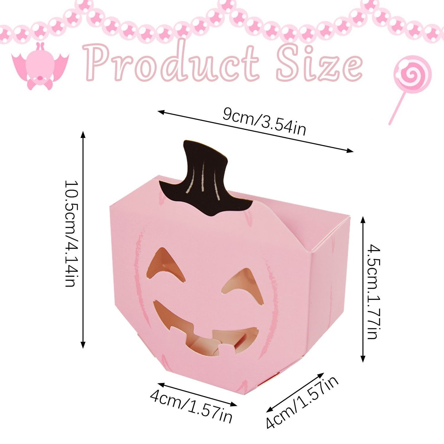 10Pcs Halloween Pink Pumpkin Gift Boxes Unique Candy Boxes With Hollow Scary Smiley Face Window Trick Or Treat Candy Goodie Bags For Halloween Birthday Party Haunted House Table Decoration