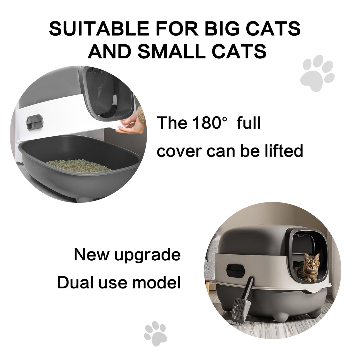 US Local Splash Proof Cat Litter Box Splash Proof Cat Litter Box Closed Cat Litter Box With Lid, Easy To Clean Drawer Design, Odor Control, Space Saving Pet Waste Solution, Splash Proof Cat Toilet Front Entran
