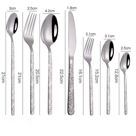 US Local Embossed Textured Handle Steak Cutlery Western Cutlery