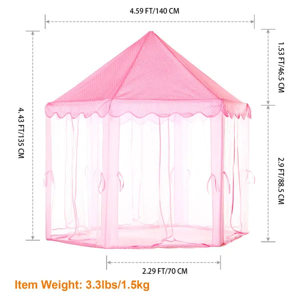 US Local Kids Play Tents Princess For Girls Princess Castle Children Playhouse Indoor Outdoor Use