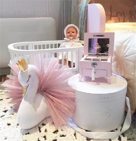 US Local Nordic White Pink Crown Swan Wall Hanging Wall Decoration