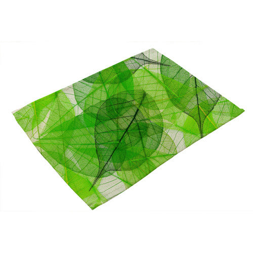 Nordic Style Green Plant Placemat Western Placemat Heat Pad