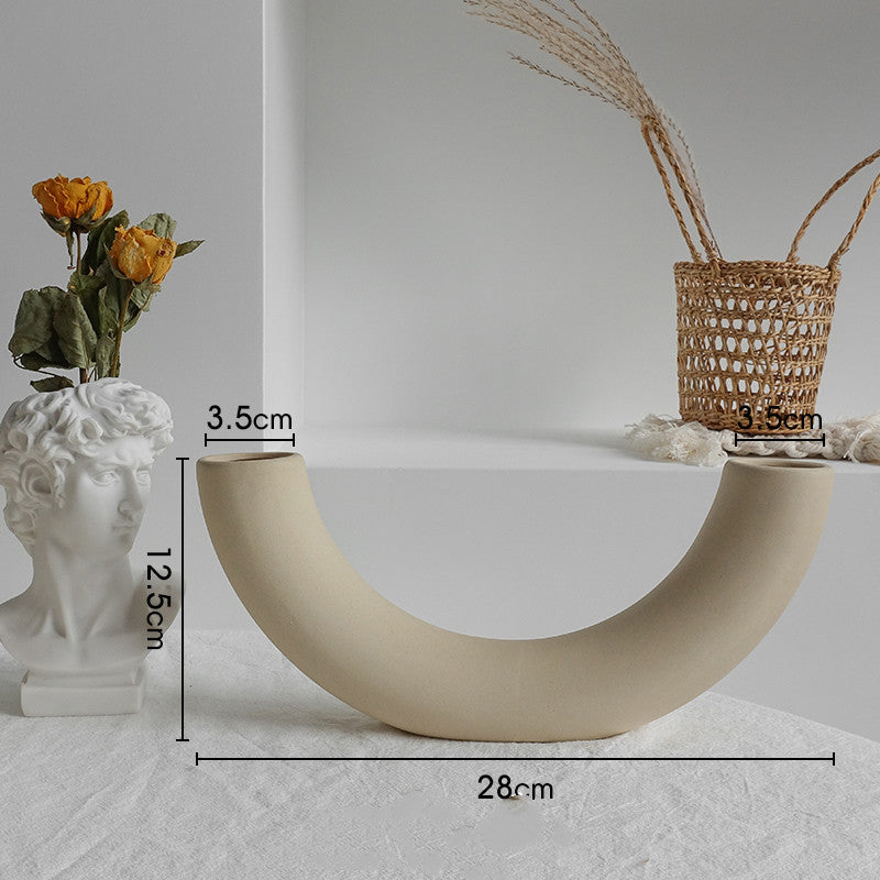 USA Local Simplicity Ceramic Vase Dry Flower Arrangement Home Decoration Ornament Living Room Display Art Vases