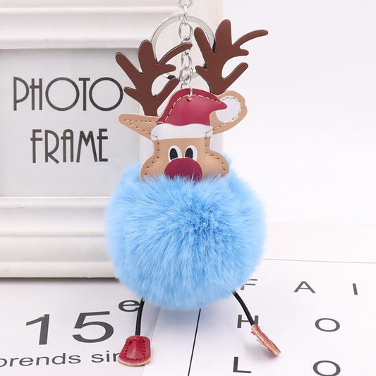 Cute Christmas Elk Plush Bag Pendant