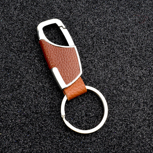 US Local Creative Leather Keychain, Men's Creative Gift Key Chain Pendant, Metal Car Key