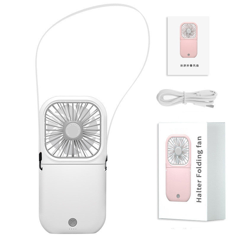 US Local Hands-free Neck-Fan Band Hands-Free Hanging USB Rechargeable Dual Cooling Fan Mini Air Cooler Summer Portable Foldable Fan
